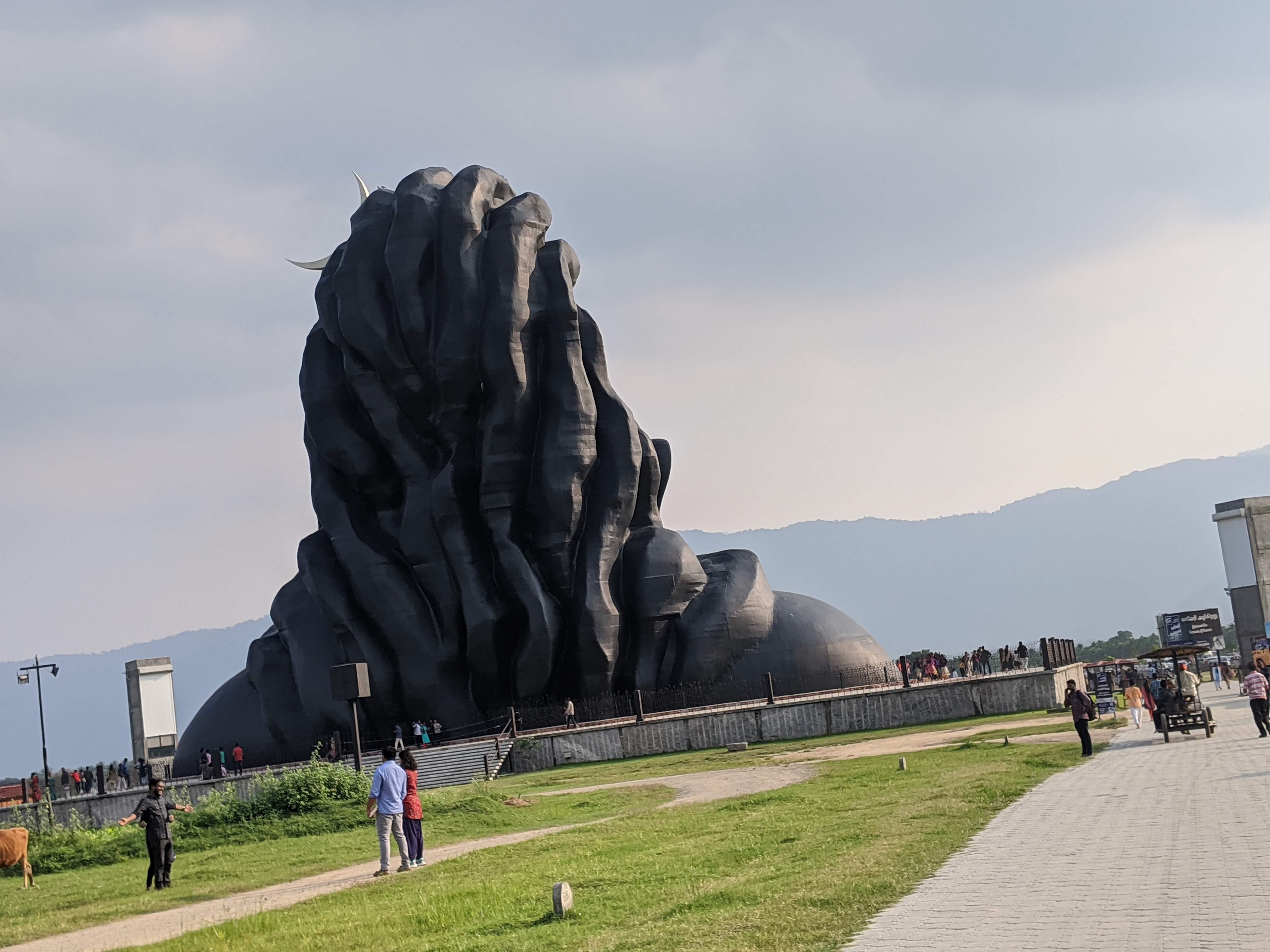 Back side of the Adi Yogi statue