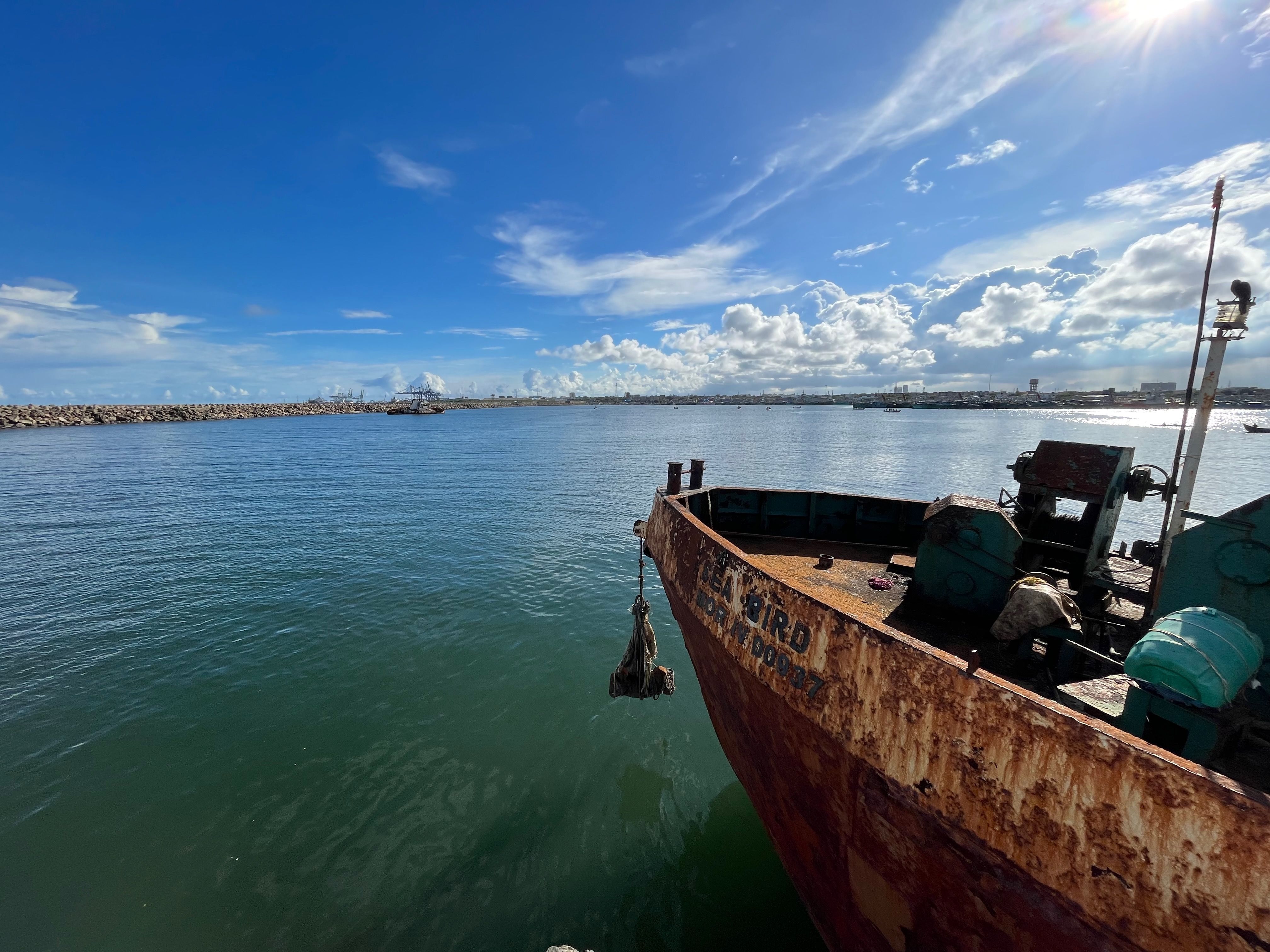 An old rusty ship that doesn't seem to be operational anymore